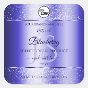 Royal Blue Parties scintillant Produit Étiquettes