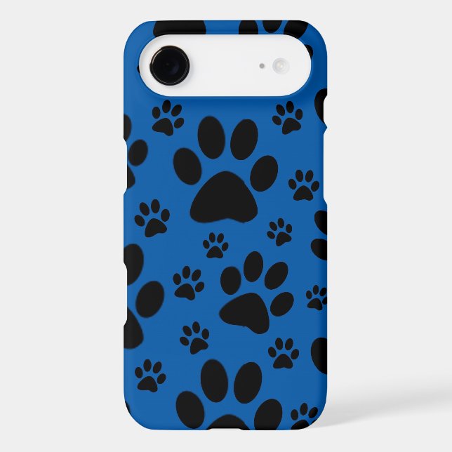 Royal Blue paw prints, pet, animal iPhone 6 case (Back)