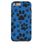 Royal Blue paw prints, pet, animal iPhone 6 case
