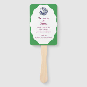 Royal Blue Peacock Wedding Program Set of Fans