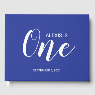 Royal Blue Personalized First Birthday Guestbook