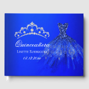 Royal Blue Personalized Quinceanera Guest Book