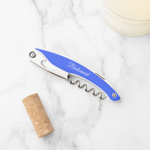 Royal Blue Personalized Wedding Bridesmaid Corkscrew