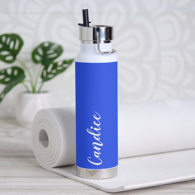 Royal Blue Personalized Wedding Bridesmaid Water Bottle (Yoga)