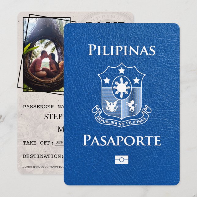 Royal Blue Philippines Passport Save The Date (Front/Back)