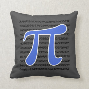 Royal Blue Pi Symbol Throw Pillow