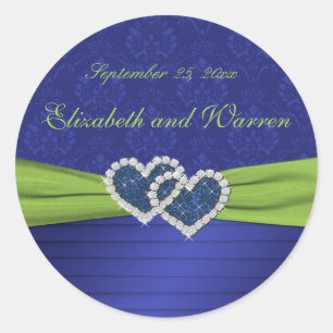 Royal Blue Pleats and Chartreuse Round Sticker