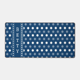 Royal Blue Polka Dot Desk Mat