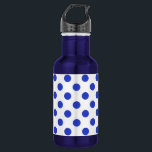Royal blue polka dots 532 ml water bottle<br><div class="desc">Royal blue polka dots on white background</div>
