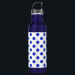 Royal blue polka dots 710 ml water bottle<br><div class="desc">Royal blue polka dots on white background</div>