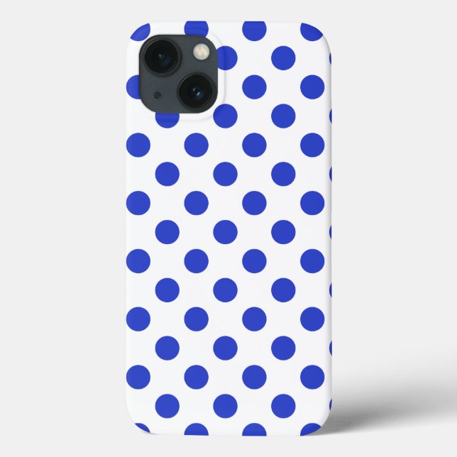 Royal blue polka dots Case-Mate iPhone case (Back)