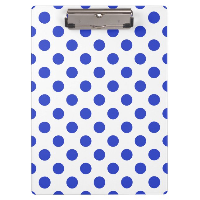 Royal blue polka dots clipboard (Front)