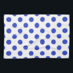 Royal blue polka dots kitchen towel<br><div class="desc">Royal blue polka dots on white background</div>