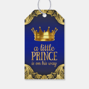 Royal Blue Prince Baby Shower Gift Tags