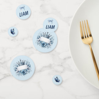 Royal Blue Prince Liam Baby Shower Table Confetti