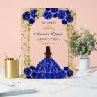 Royal Blue Princess Floral Quinceañera Anniversair