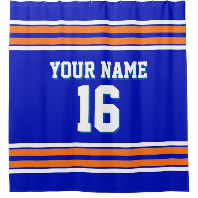 Royal Blue Pumpkin Orange Stripes Sports Jersey (Front)