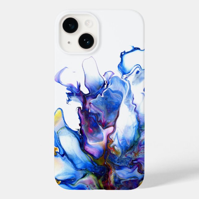 Royal Blue & Purple Vibrant Abstract Fluid Art Case-Mate iPhone Case (Back)
