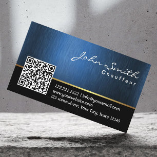 Royal Blue QR code Chauffeur Carte de visite