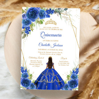 Royal Blue Quinceanera Invitation