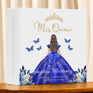 Royal Blue Quinceanera Photo Album and Planner Binder
