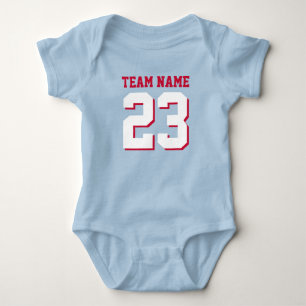 Royal Blue Red Baby Football Jersey Sports Romper
