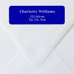 Royal blue return address<br><div class="desc">A royal blue coloured background. Personalize and add your name,  return address.  White text.</div>