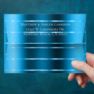 Royal Blue Ribbon Bridal Shower or Wedding Envelope