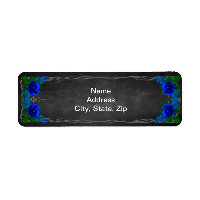 Royal Blue Rose Chalk Board Adresse du Mariage de  (Devant)