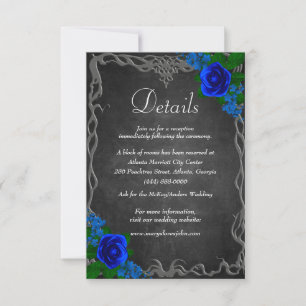 Royal Blue Rose Chalk Board Fall Wedding Details