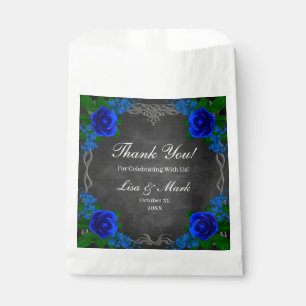 Royal Blue Rose Chalk Board Fall Wedding Favour Bag