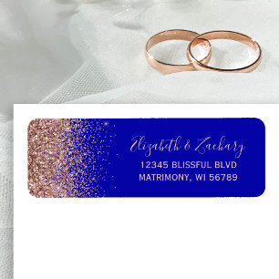Royal Blue Rose Gold Parties scintillant Adresse d