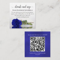 Royal Blue Rose Wedding Details & RSVP QR Code