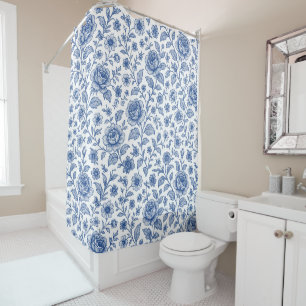 Royal Blue Roses Floral Pattern