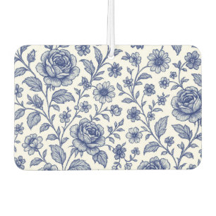 Royal Blue Roses Floral Pattern Air Freshener