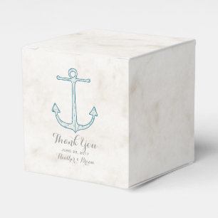 Royal Blue Rustic Anchor Wedding Favor Box