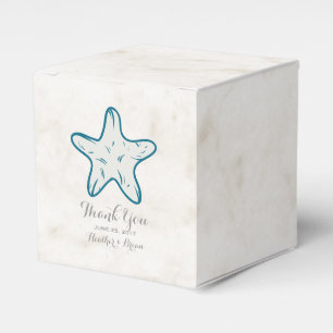 Royal Blue Rustic Starfish Wedding Favor Box