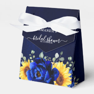 Royal Blue Rustic Sunflower Modern Bridal Shower F Favor Box