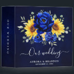 Royal Blue Rustic Sunflower Modern Floral Wedding  Binder<br><div class="desc">Elegant and modern rustic country wedding binder features bright yellow sunflower,  Royal blue peonies ,  baby’s breath,  gypsophila floral frame / wreath with eucalyptus leaves. Please find more matching designs and variations from my "blissweddingpaperie" store. And feel free to contact me for further customization or matching items.</div>