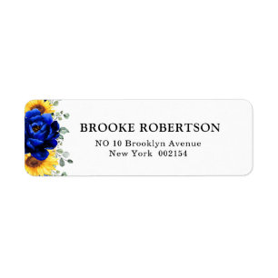 Royal Blue Rustic Tournesol Moderne Floral Mariage