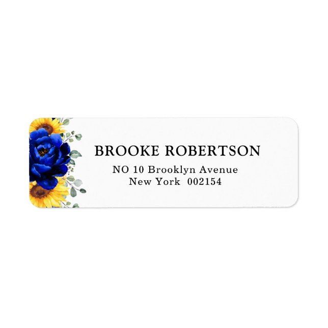 Royal Blue Rustic Tournesol Moderne Floral Mariage (Devant)