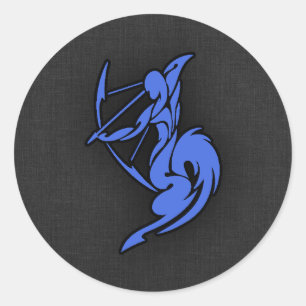 Royal Blue Sagittarius Classic Round Sticker