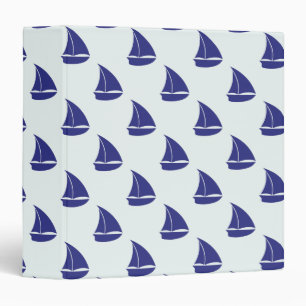 Royal Blue Sailboat Pattern Binder