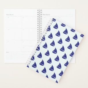 Royal Blue Sailboat Pattern Planner