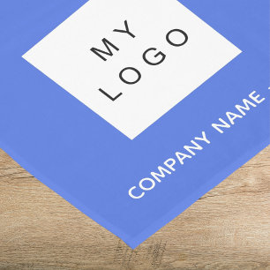 Royal blue salon business logo short table runner