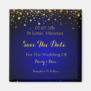 Royal Blue Save The Date Magnet 