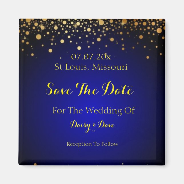 Royal Blue Save The Date Magnet  (Front)