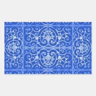 Royal blue scrollwork pattern sticker