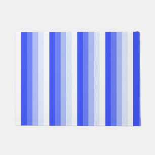 Royal blue shadow stripes doormat