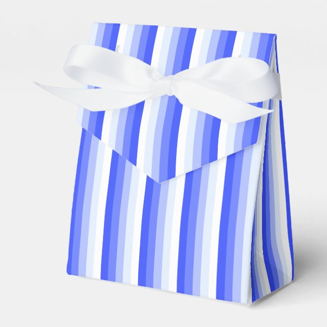 Royal blue shadow stripes favor box (Front Side)